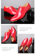 Elegant Oxford Dress Shoes for Men - Luxurious Patent Leather Formal Footwear for Weddings and Office Events, Sizes 38-48, Soft Rubber Outsole and Pointed Toe Design
